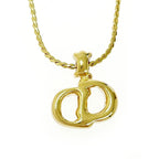 Christian Dior GP Rhinestone CD Logo Necklace Gold — view 3