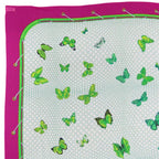 Hermes Shawl Pareo Cotton Purple White Green Butterfly Large Scarf — view 4
