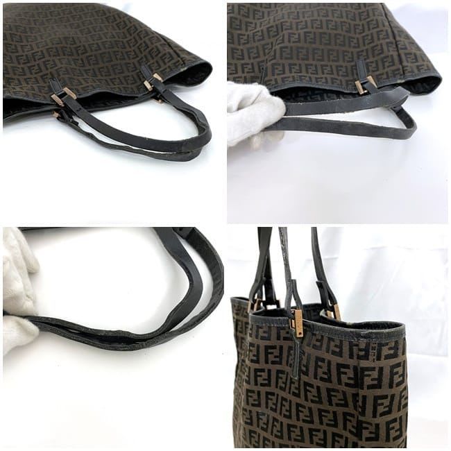 Fendi Tote Bag Brown Black Zucchino — view 8
