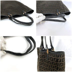 Fendi Tote Bag Brown Black Zucchino — view 8