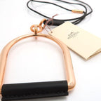Hermes Equestre GM Necklace PG Pink Gold Black Leather Same As Box — view 5