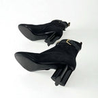 Louis Vuitton Silhouette Line Monogram Boots Short Shoes Suede Black — view 7
