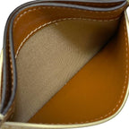 Celine Card Case Pass Compact Triomphe Logo Leather Ivory Brown — view 7