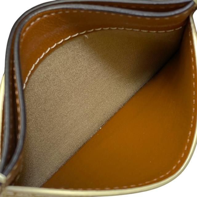 Celine Card Case Pass Compact Triomphe Logo Leather Ivory Brown — view 7