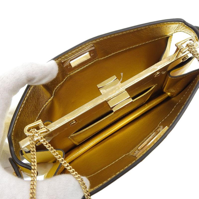 Fendi Peekaboo Shoulder Yellow Bag — view 7