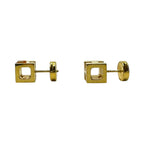 Hermes H Cube Caged Ash Earrings Gold — view 5