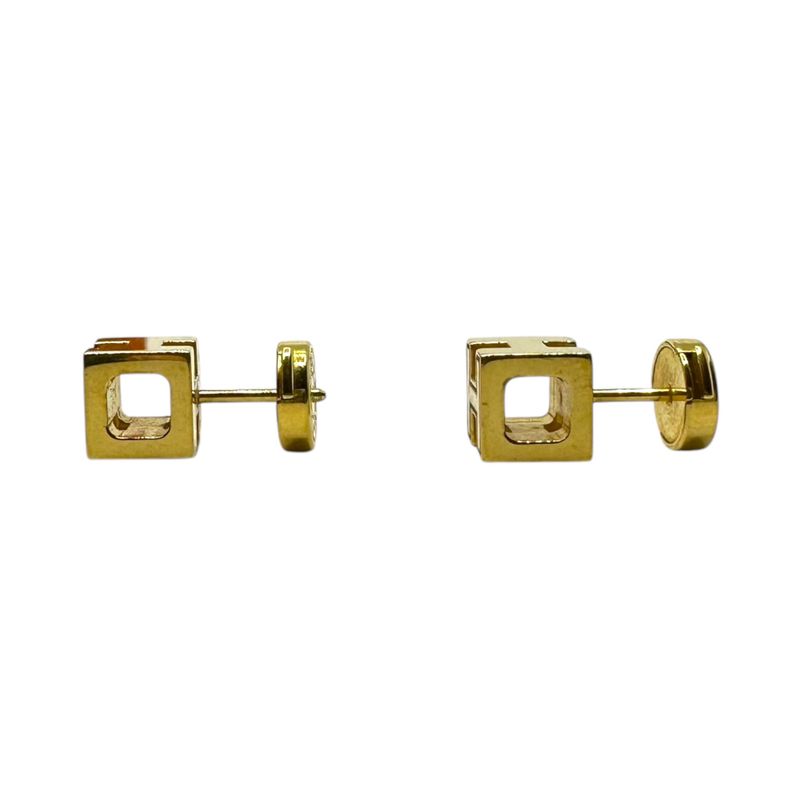 Hermes H Cube Caged Ash Earrings Gold — view 5