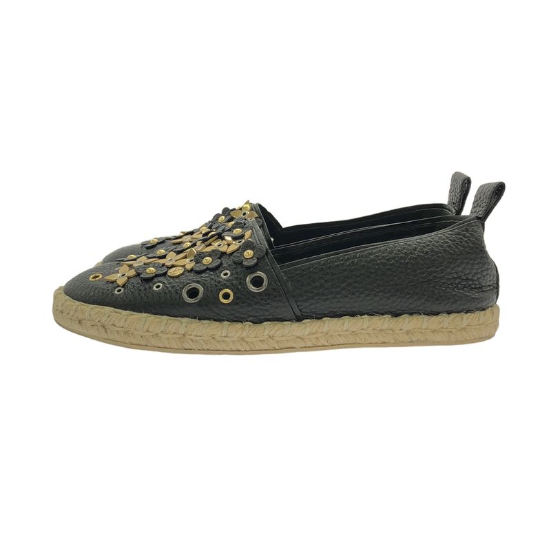 Louis Vuitton Ma1106 Espadrilles Monogram Flower Leather Slip-on Black 36 — view 2