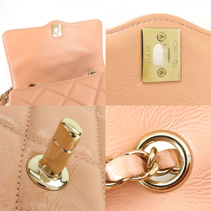 Chanel Shoulder Bag Quilted Leather Peach Beige Gold Hardware 29 th — view 5