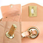 Chanel Shoulder Bag Quilted Leather Peach Beige Gold Hardware 29 th — view 5