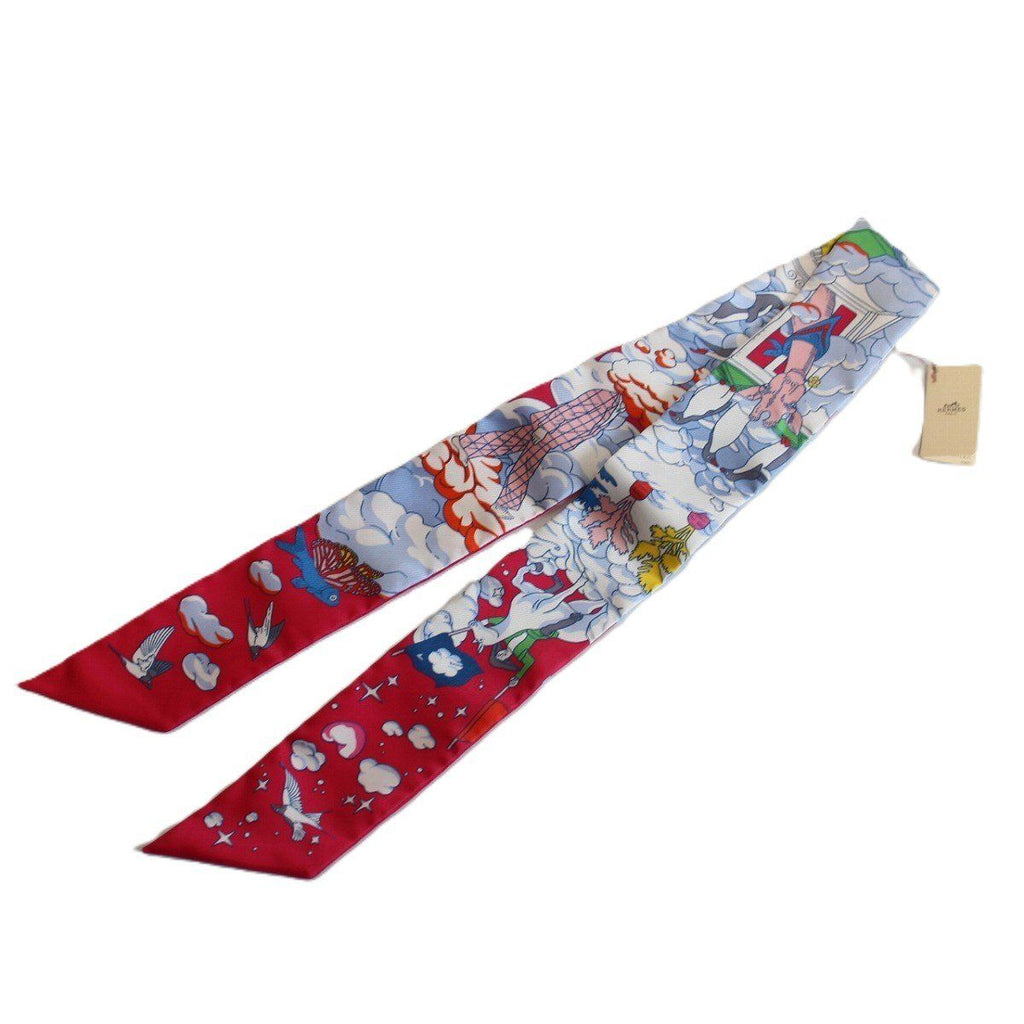 Hermes Tsuiri My Cloud Silk Red Scarf — view 2