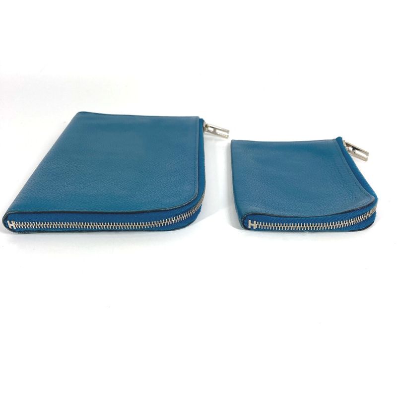 Hermes Coin Case Remix Duo Leather Blue — view 4