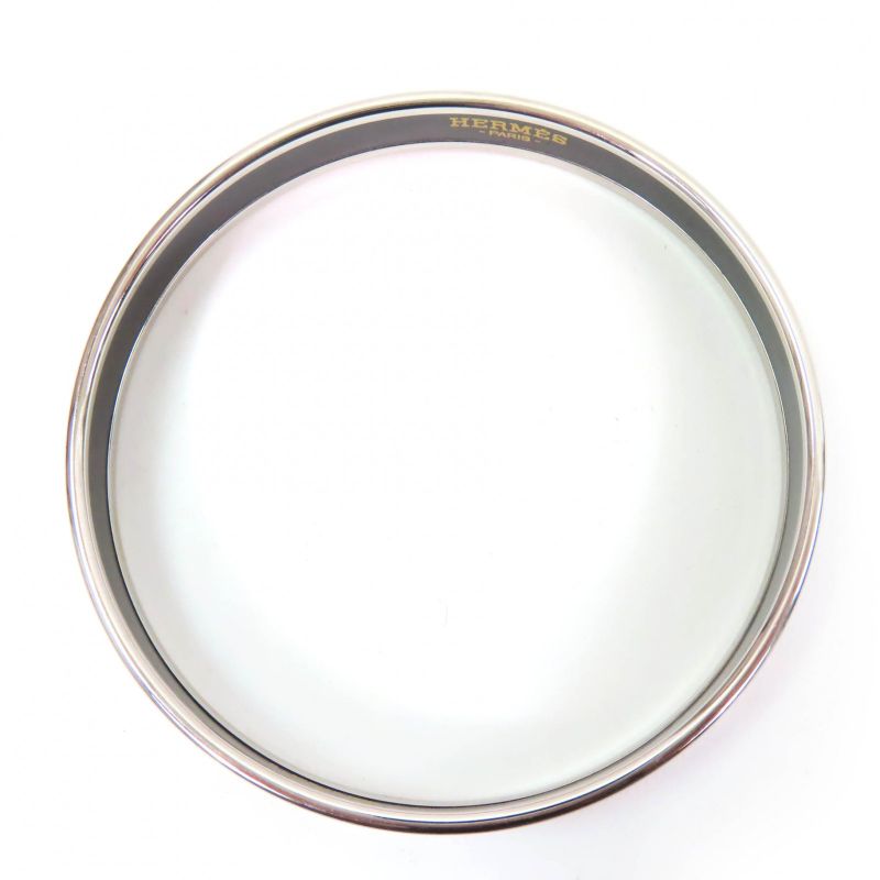 Hermes Emile PM Enamel Bracelet Carte A Jouet Bangle Silver White — view 4