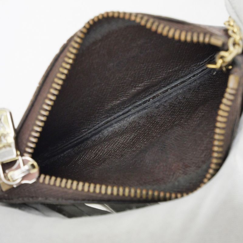 Louis Vuitton Pochette Cles Coin Case Key Ring Damier Brown — view 6
