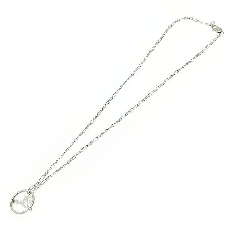 Christian Dior Logo Circle Necklace Silver — view 5