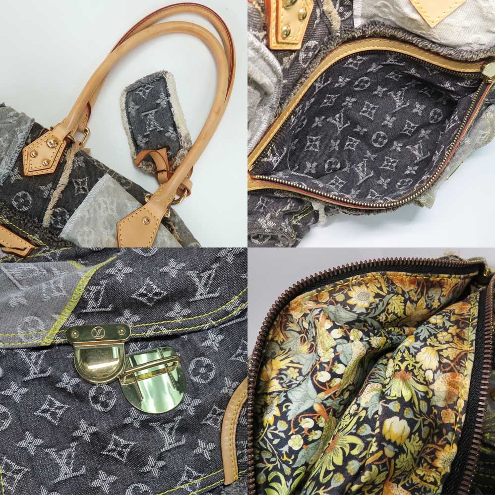 Louis Vuitton Bowery Monogram Denim Shoulder Tote Bag Gray — view 2