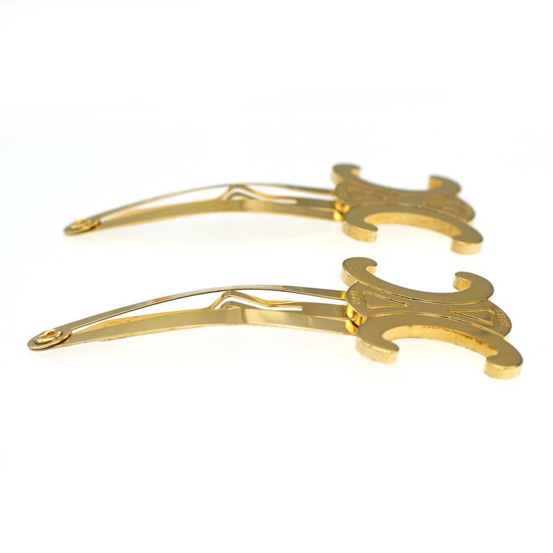 Celine Snap Hair Clip Set Of 2 46 Z656 bsl 35 OR Gold Color Accessory — view 6