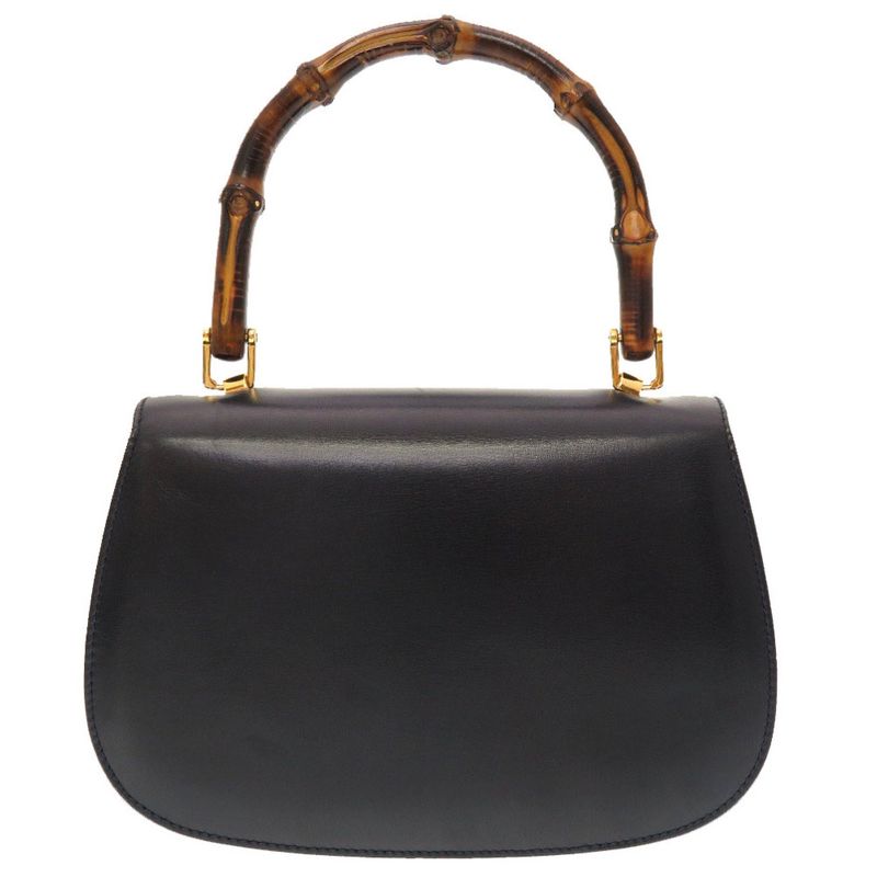 Gucci Bamboo Leather Navy 000 46 0188 2-Way Handbag Blue 0043 — view 2