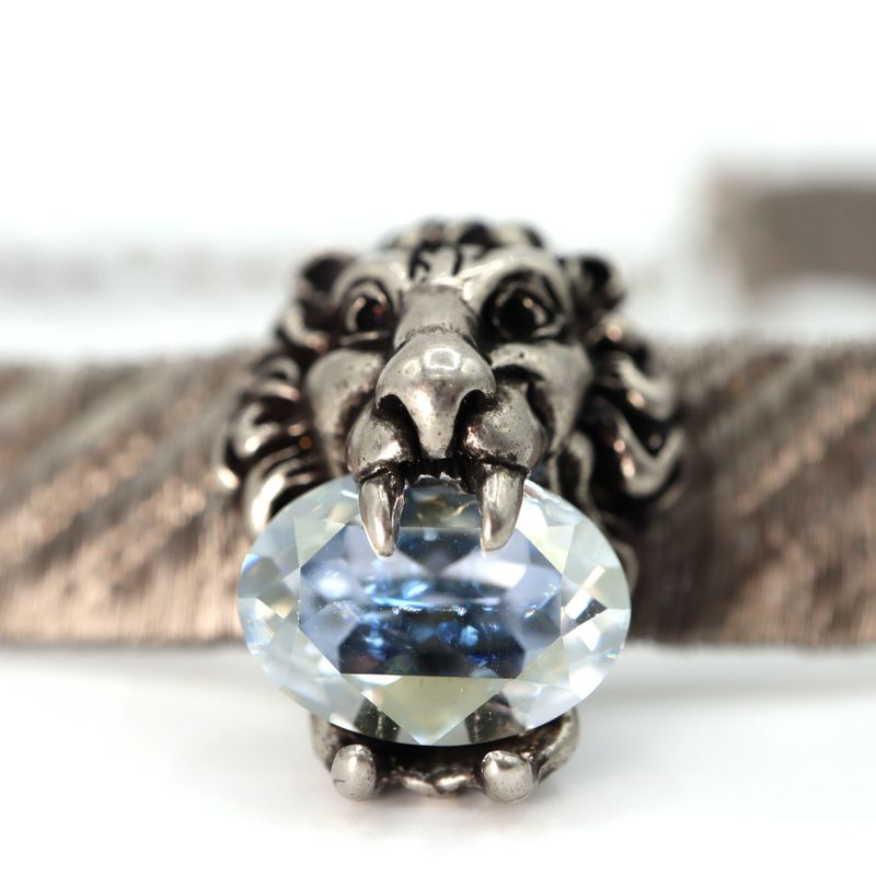 Gucci Lion Head Choker Silver Color Bijoux Necklace Accessories H7055 — view 5