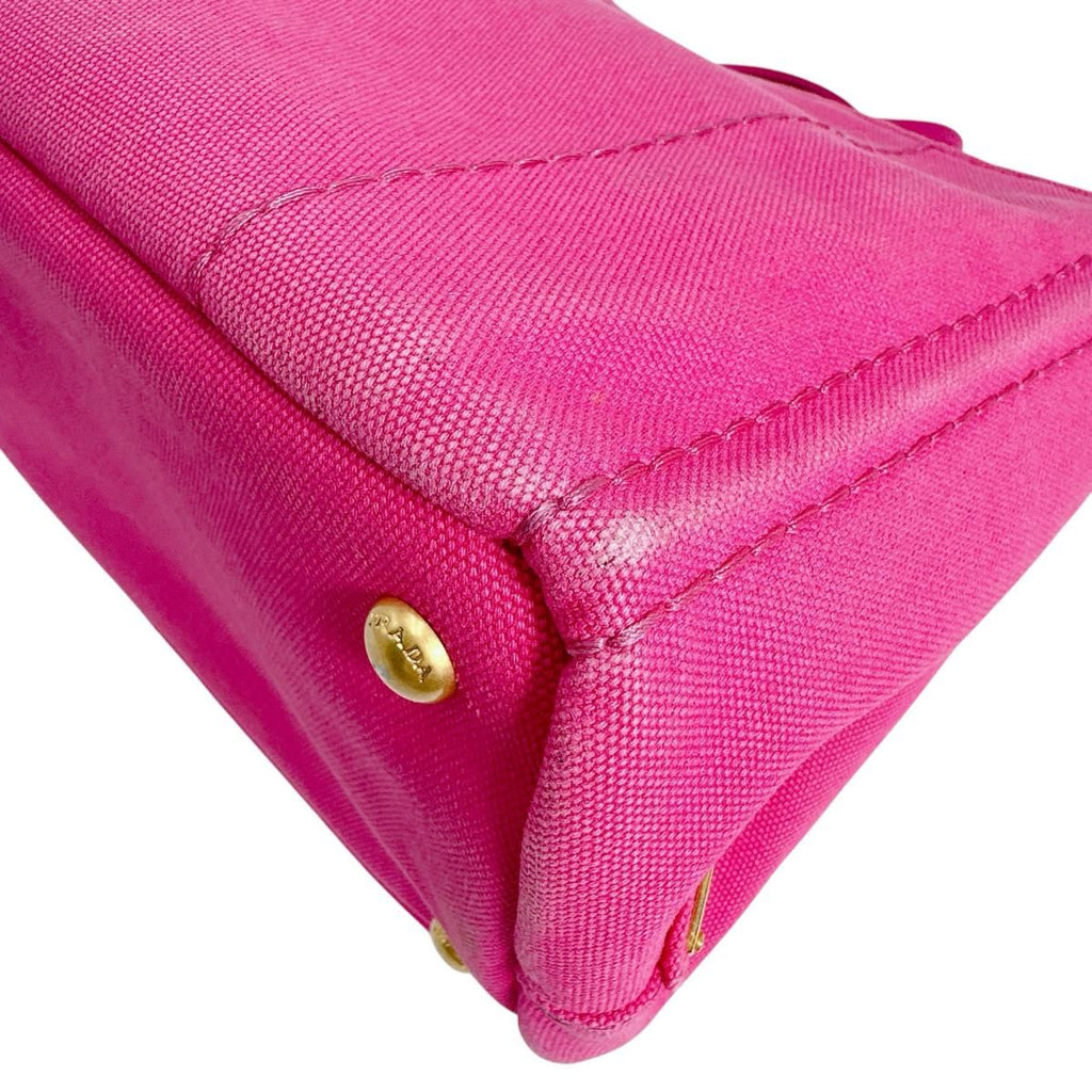 Prada 1 Bg439 Canapa Handbag Mini Tote Bag Pink — view 8
