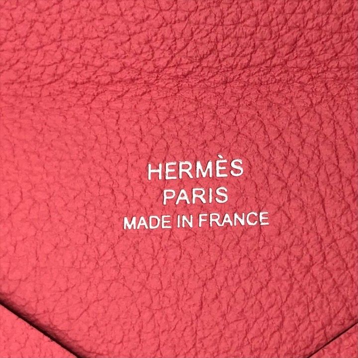 Hermes Calva Coin Case Card Pink Leather — view 7