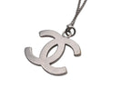 Chanel CC Logo Square Rhinestone Necklace 09 50 Silver Metal — view 6