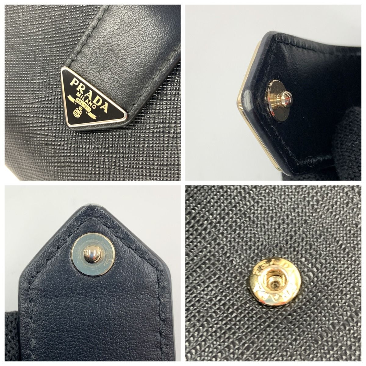 Prada Saffiano Triangle Logo Long Wallet 1 Mv025 Black — view 6