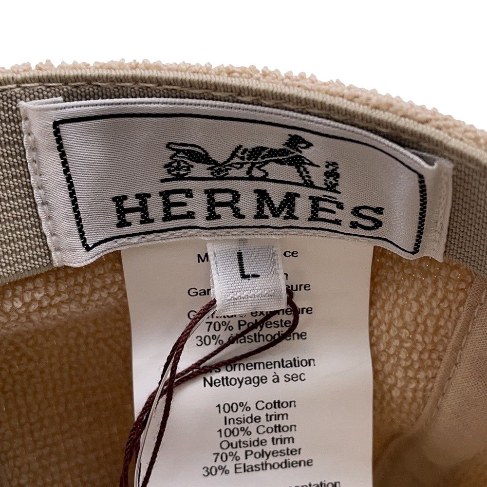 Hermes Cap Davis Yacht Cotton L Hat Sable — view 8