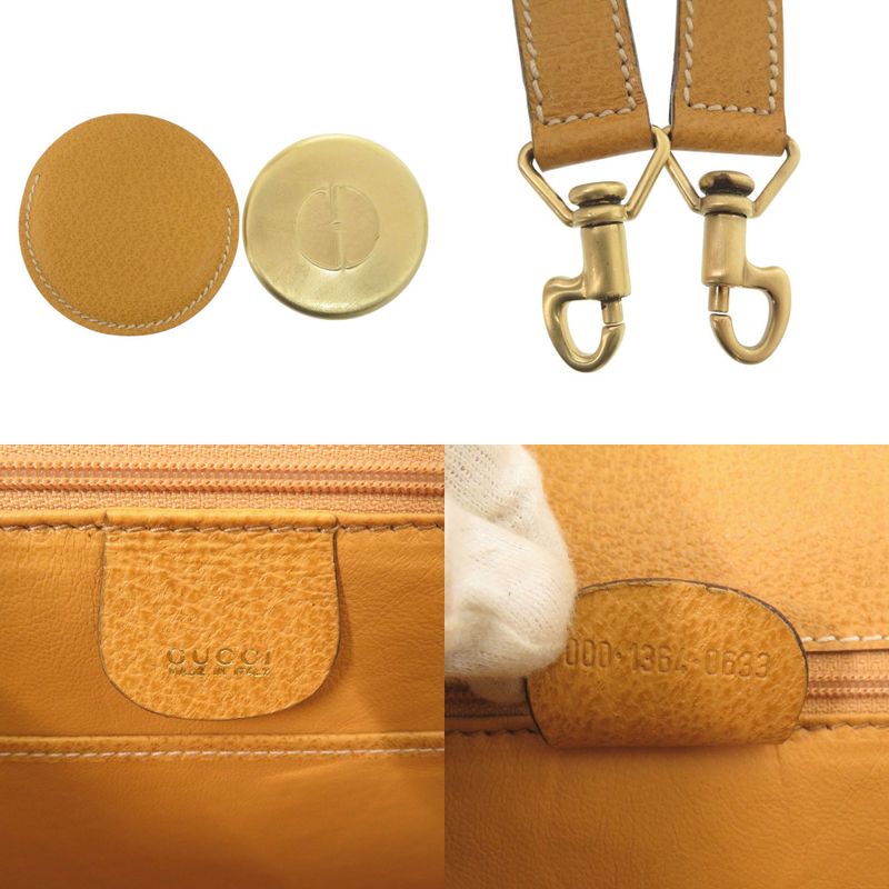 Gucci 2-Way Bamboo 000 1364 0633 Leather Yellow Handbag 0145 — view 9