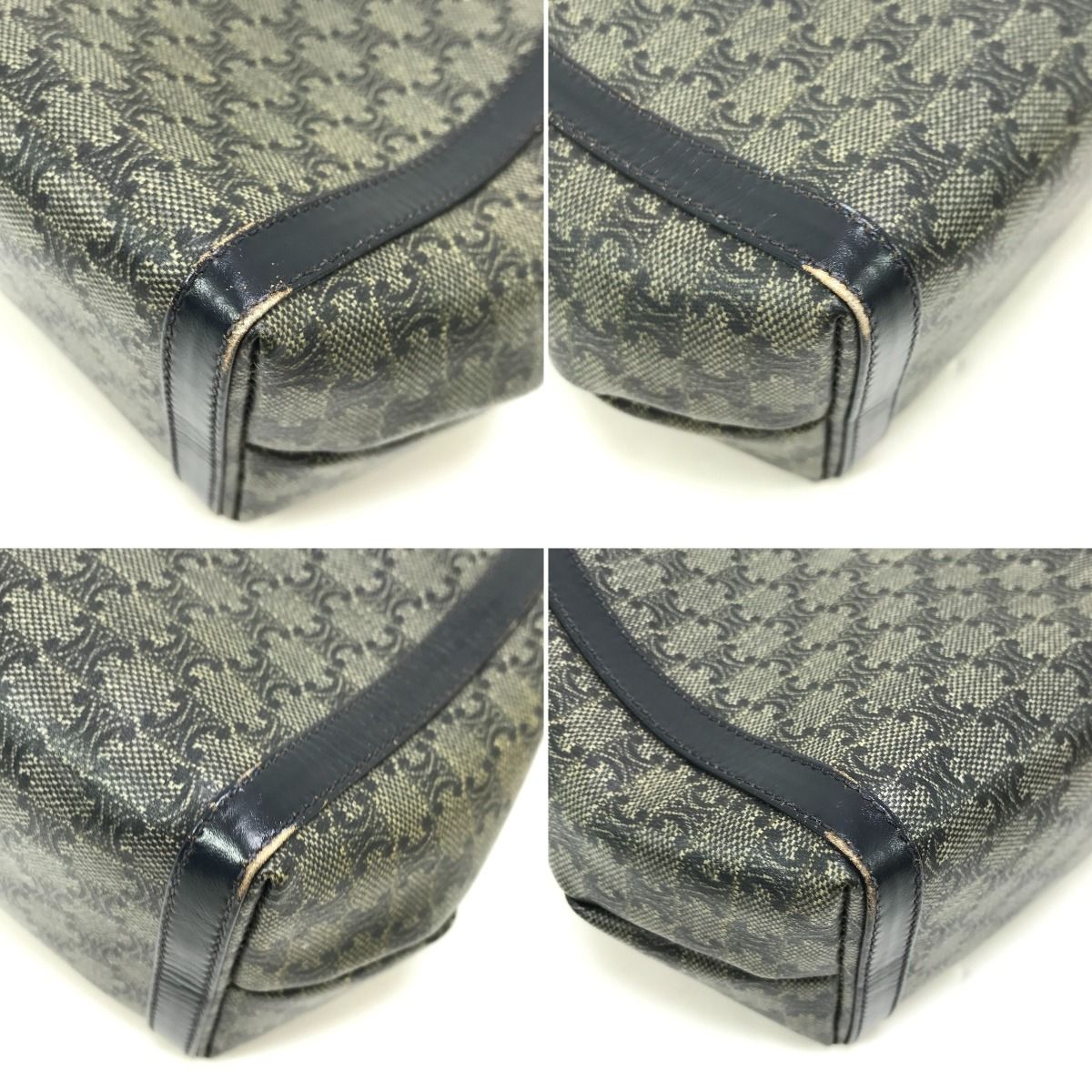 Celine Shoulder Bag Macadam Pattern Navy — view 5