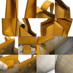 Celine Shoulder Bag Leather Yellow Gold Hardware Shape Push Turnlock — view 8