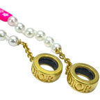 Christian Dior Airpods Holder Necklace Chain Logo Faux Pearl GP — view 3