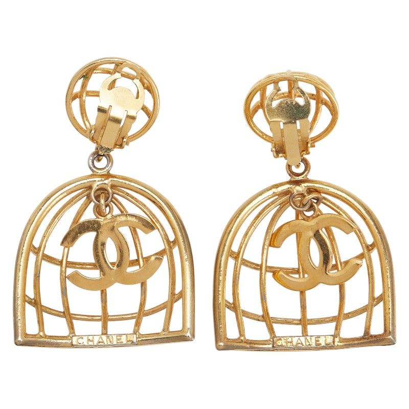 Chanel Vintage Coco Mark Birdcage Gold Plated — view 4