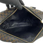 Celine Vintage Macadam Blason Triomphe Pattern Leather Handbag Mini Boston Bag