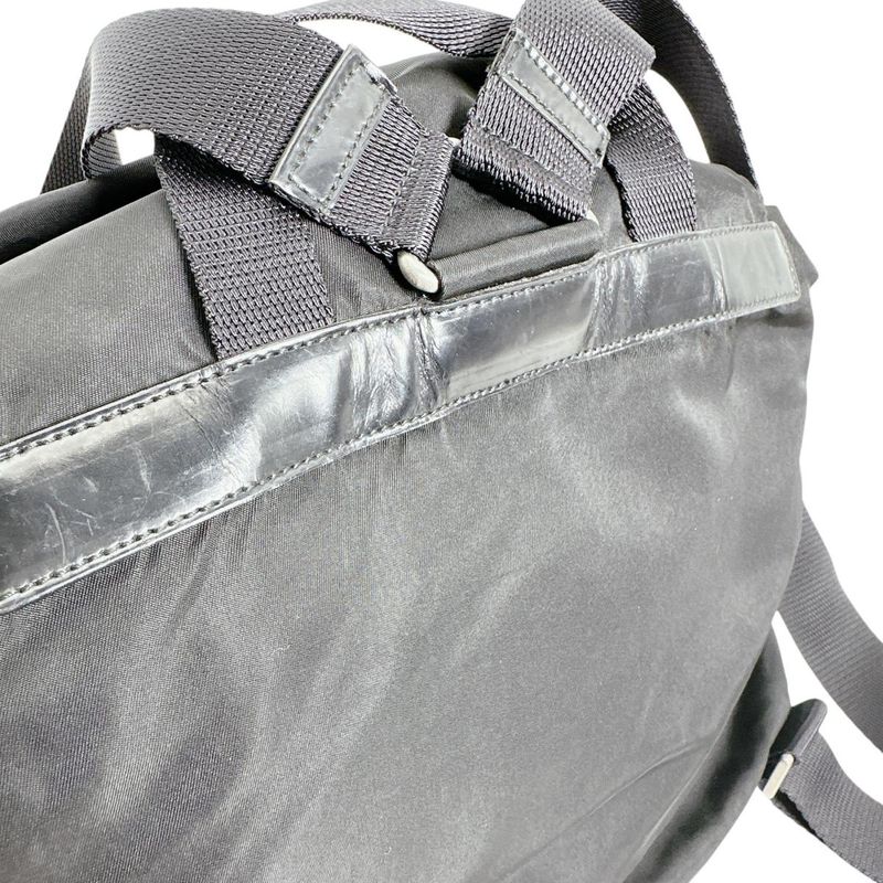 Prada Triangle Logo Backpack Daypack Black — view 9