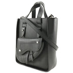 Christian Dior Saddle Mini Tote 2-Way Shoulder Bag Calf Black — view 2