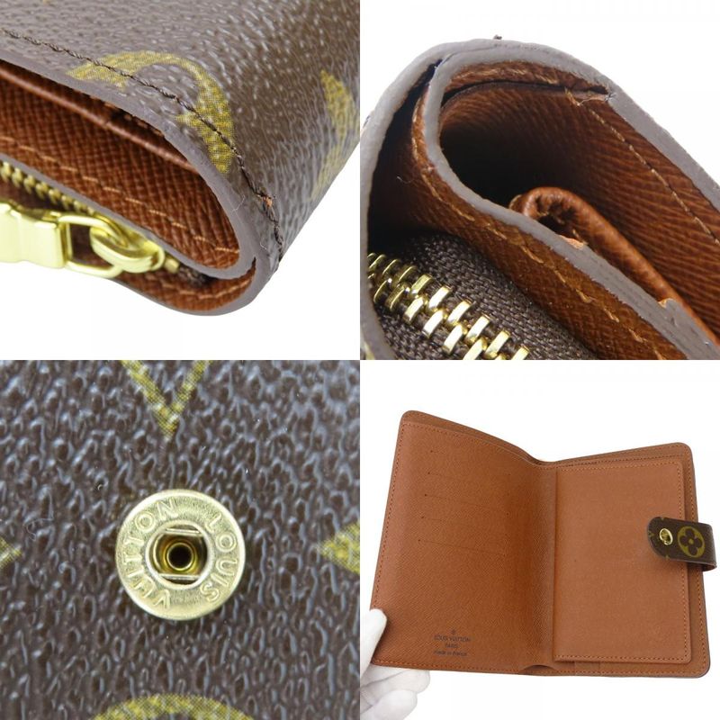 Louis Vuitton Bifold Wallet Porte Papier Monogram Brown Gold Hardware — view 4
