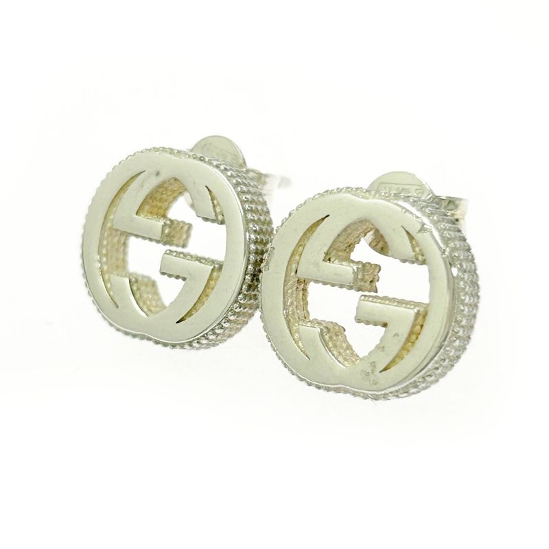 Gucci Silver Interlocking G Earrings 5.7 925 Engraved — view 3