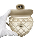 Chanel Shoulder Bag Heart Chain Ap2784 Quilted Lambskin Metallic — view 4