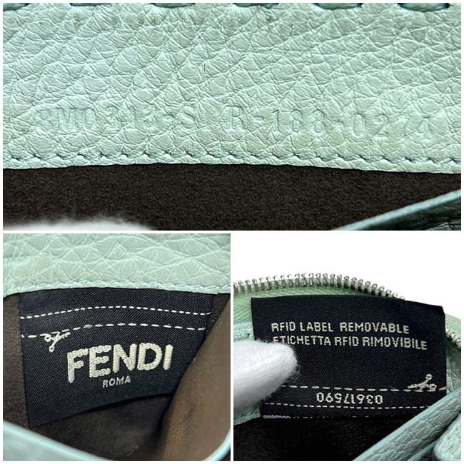 Fendi Coin Case Light Green Selleria 8 M343 Purse — view 8