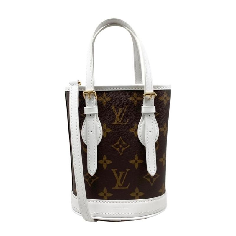 Louis Vuitton Shoulder Bag Nano Bucket Monogram White — view 2