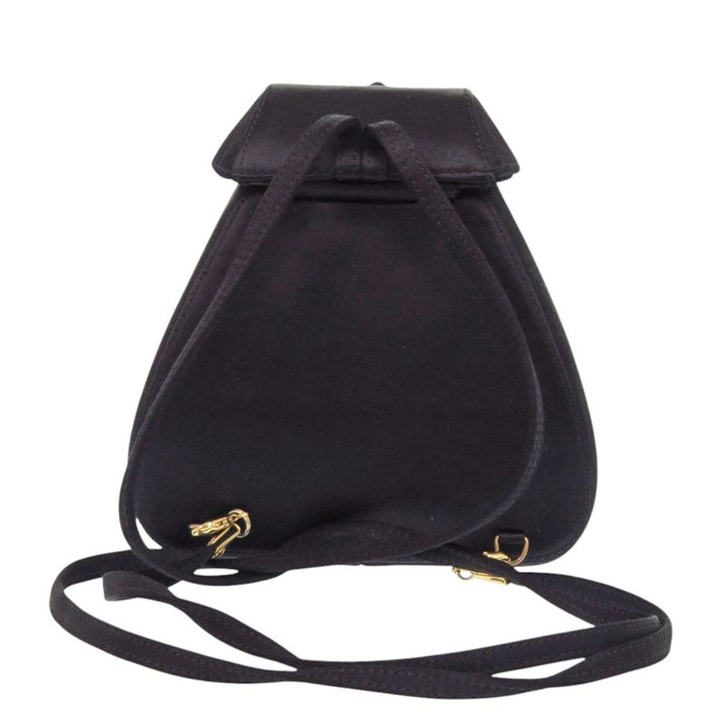 Gucci Horsebit Backpack Satin Rhinestone Black Mini Bag 0837 — view 2