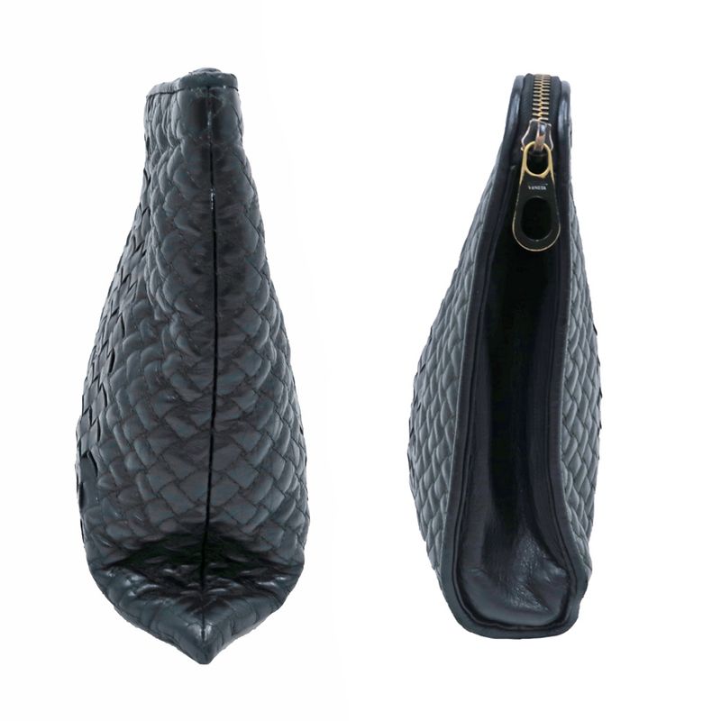Bottega Veneta Clutch Bag Black Intrecciato Leather — view 4