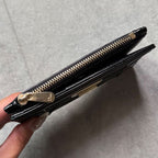 Christian Dior Ama Patent Leather Fold Wallet Card Case Coin Compact — view 7