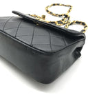 Chanel CC Logo Mini Quilted Lambskin Turnlock Chain Shoulder Bag Black — view 4