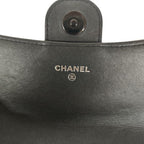 Chanel Shoulder Bag Lamb Wallet Phone Case Black — view 8