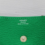 Hermes le Van Cattle Chevre Mint Stamped Z 1921 Green Coin Case — view 7