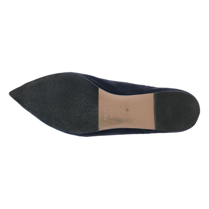 Prada Pointed Toe Suede Flat Shoes 1 S574 H Navy 37 2 — view 4