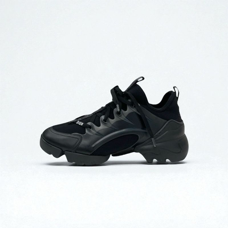Christian Dior D-connect Sneakers Shoes Rubber Fabric Leather Black Logo — view 3