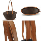 Celine Tote Bag Macadam Leather Brown Gold Hardware — view 3